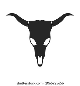 Skull of bull vector icon.Black vector icon isolated on white background skull of bull.