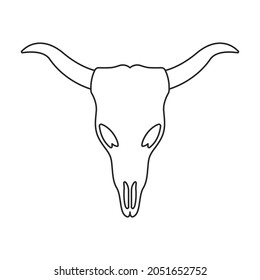 Skull of bull vector icon.Outline vector icon isolated on white background skull of bull.