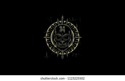 skull bullet logo icon vector