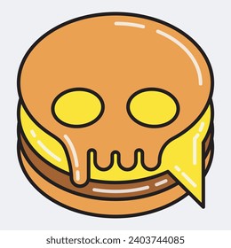 logotipo de chat del queso burger burger