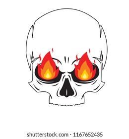 skull with burning eyes