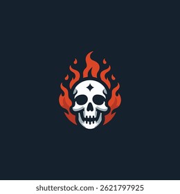 Skull burning logo for sale.