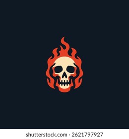 Skull burning logo for sale.