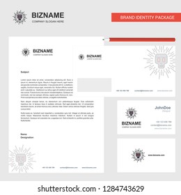 Skull Business Letterhead, Envelope and visiting Card Design vector template