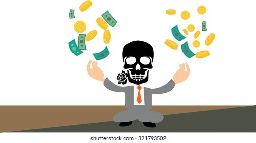 the skull business man