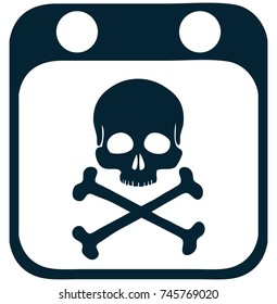Skull Calendar, Vector Illustration. 