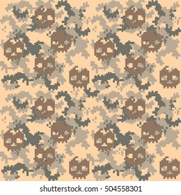 Skull camouflage texture pixel desert