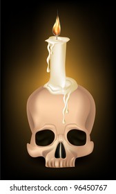 Skull with candle