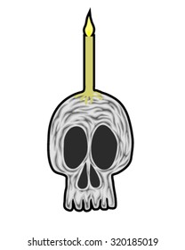 Skull and candle art