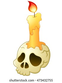 Skull and candle cartoon