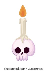 skull candle design over white