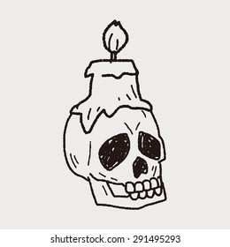 skull candle doodle