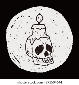 skull candle doodle