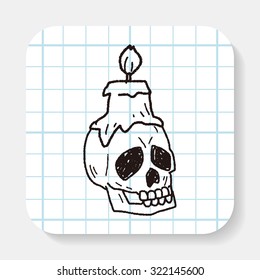 skull candle doodle
