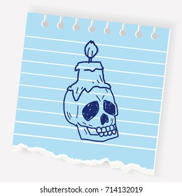 skull candle doodle