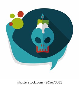 skull candle flat icon with long shadow,eps10