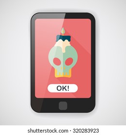 skull candle flat icon with long shadow,eps10