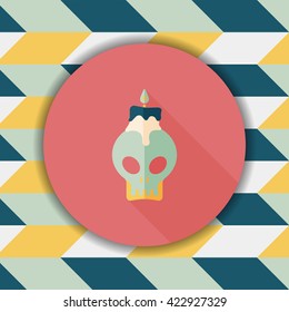 skull candle flat icon with long shadow,eps10