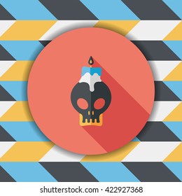 skull candle flat icon with long shadow,eps10