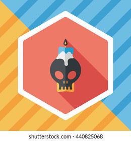 skull candle flat icon with long shadow,eps10