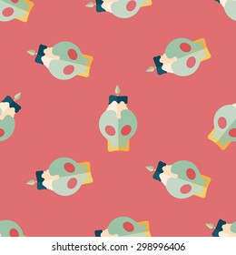 skull candle flat icon,eps10 seamless pattern background