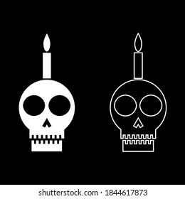 Skull with a candle icon