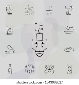 Skull, candle icon. Dia de muertos icons universal set for web and mobile
