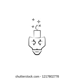 Skull, candle icon. Element of dia de muertos icon for mobile concept and web apps. Hand drawn Skull, candle icon can be used for web and mobile