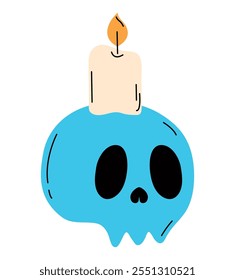 skull with candle icon isolated