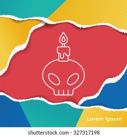 skull candle line icon