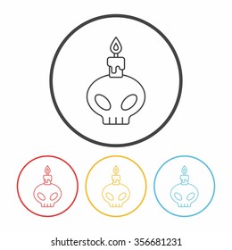 skull candle line icon