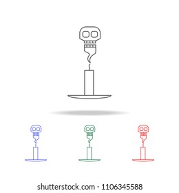 Skull with candle line icon. Elements of Halloween in multi colored icons. Premium quality graphic design icon. Simple icon for websites, web design, mobile app, info graphics on white background