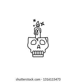 Skull candle, magic icon. Element of magic for mobile concept and web apps icon. Thin line icon for website design and development