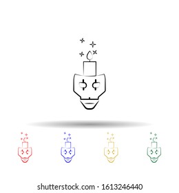 Skull, candle multi color style icon. Simple thin line, outline vector of dia de muertos icons for ui and ux, website or mobile application