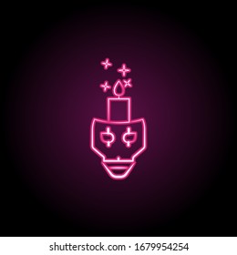 Skull, candle neon icon. Simple thin line, outline vector of dia de muertos icons for ui and ux, website or mobile application