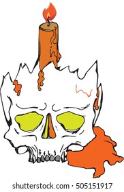 skull and candle vector