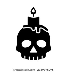 
Skull candles. Human skull with a candle. Halloween symbols. Human skull candlestick. Vector cartoon isolated on white background.
