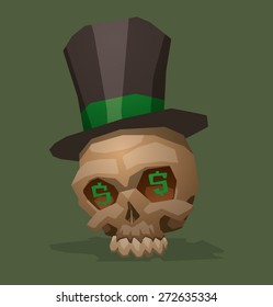 Skull of the capitalist, vector