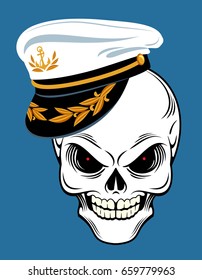 Skull in captain's hat 