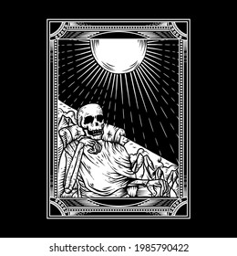 skull card illustration. suitable for your tshirt design.