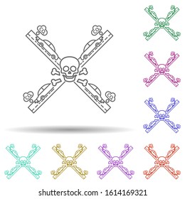 Skull, cars, harmful gases in multi color style in multi color style icon. Simple thin line, outline vector of car harmful gases icons for ui and ux, website or mobile application