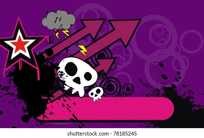 skull cartoon background in vector format