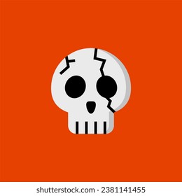 Skull cartoon cute, simple illustration, halloween, spooky, scary.