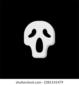 Skull cartoon cute, simple illustration, halloween, spooky, scary.