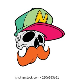 skull cartoon design for commercial use