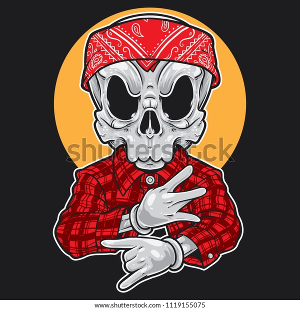 Skull Cartoon Gangster Fashion Stock Vector (Royalty Free) 1119155075