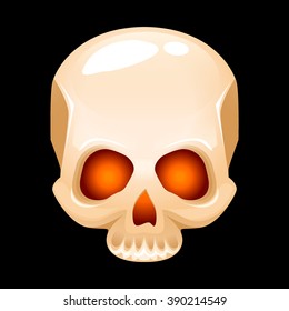 Skull cartoon icon. Halloween  skull. Vector