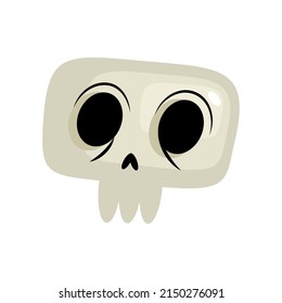 skull cartoon icon isolated flat