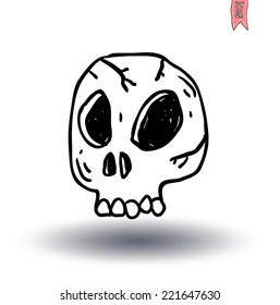  skull cartoon icon. vector illustration.