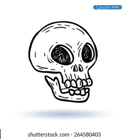   skull cartoon icon. vector illustration.